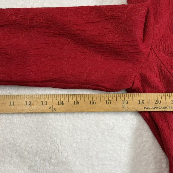 Chico's Women's 0 Small Red Jacket Light Weight Crinkle Fabric Packable - Picture 8 of 10